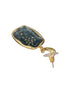 Anti-Tarnish 18k Gold Plated Grey Enamelled Golden Dot Drop Earrings