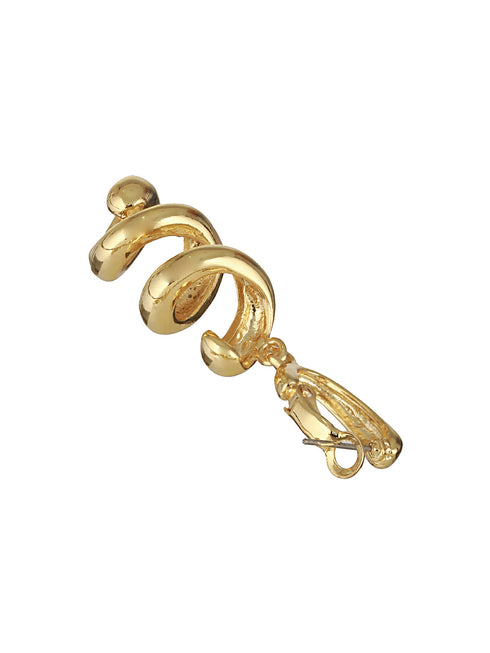 Anti-Tarnish Gold Plated Spiral Twister Hoop Minimalist Earrings