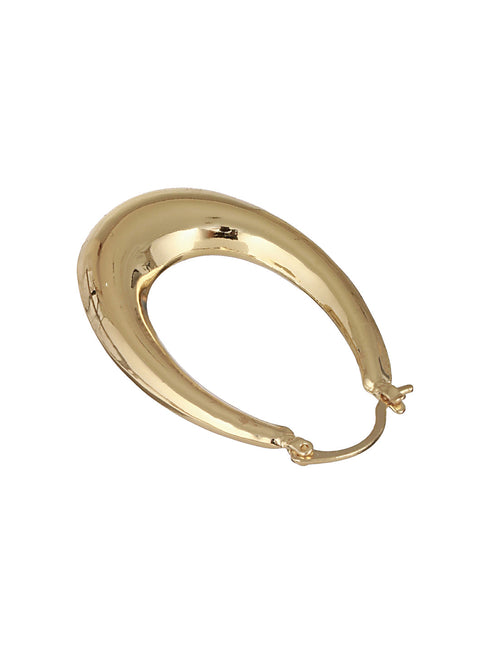 Anti-Tarnish Gold Plated U -Shaped Chunky Hoop Earrings