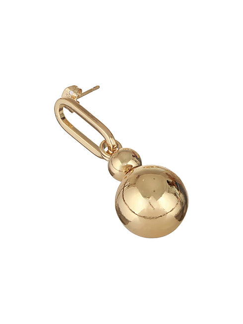 Anti-Tarnish Gold Toned Ball loop Hoop Dangler earrings