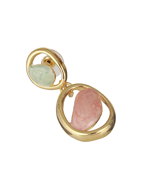 Anti-Tarnish Gold Plated Turquoise Enamelled Quirky Drop Earrings