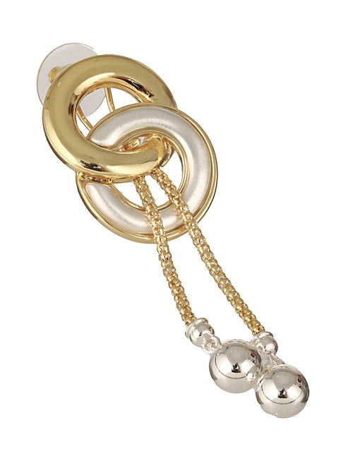 Anti-Tarnish 18k Gold plated & enamelled Eliptical Leafy Dangler Earrings