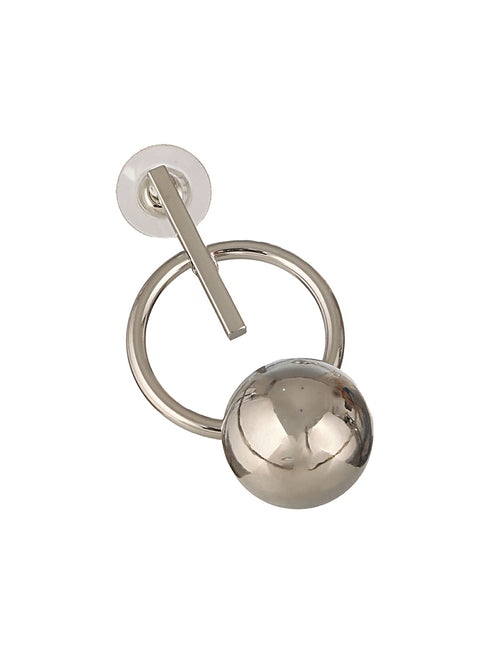 Anti-Tarnish Silver Plated Dangle Ball Drop Hoop Earrings