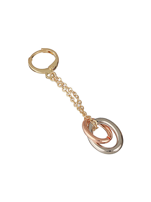 Anti-Tarnish Rose Gold Plated Concentric Chain Drop earrings