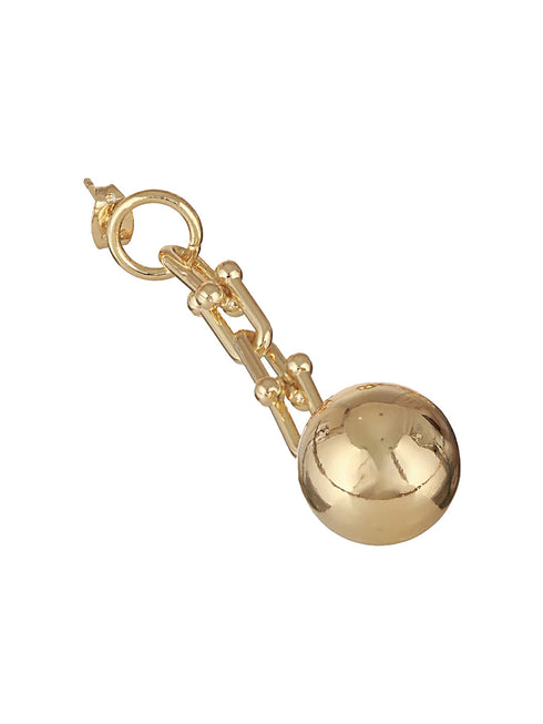 Anti-Tarnish 18k Gold Plated Link Spherical ball Dangler Earrings
