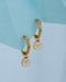 Girls 18kt Gold Plated Dangling Enamel Santa Hoop Earring