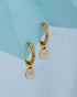 Girls 18kt Gold Plated Dangling Enamel Santa Hoop Earring