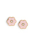 Girls 18kt Gold Plated Enamel CZ Floral Necklace and Earring Set