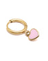 Girl 18kt Gold Plated Enamel Heart Hoop Earring