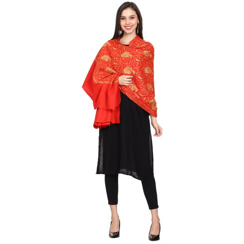 Women's Hand Embroidered Wool Shawl