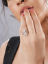 925 Sterling Silver AD Studded Garden Flowers Proposal Adjustable Finger Rings