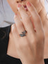 925 Sterling Silver Oxidised Dailywear minimal Leafy Adjustable Finger Ring