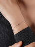 925 Sterling Silver Plated Bow Charms Link Adjustable Bracelet