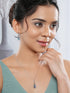 Elegant Blue Teardrop Pendant Necklace & Earrings Set