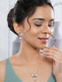 Floral Butterfly Pearl Pendant Necklace & Earrings Set