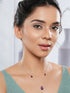 925 Sterling Silver Amethyst Gemstone Studded Minimal Boho Necklace & Chain