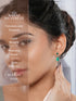 925 Sterling Silver Green Onyx Stone Studded Minimal Boho Chic Drop Earrings