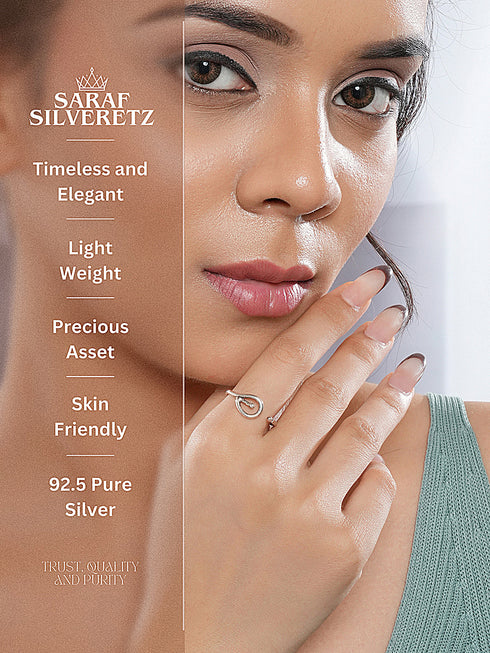 925 Sterling Silver Modern Quirky Minimal Adjustable Finger Ring