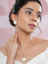 Elegant White Stone Pendant Necklace & Earrings Set