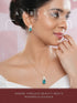 Floral White Enamel & Blue Teardrop Pendant Necklace & Earrings Set