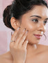 925 Sterling Silver Pearl Studded Minimal Adjustable Band Finger Ring