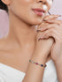 925 Silver Navratna Natural Gemstones Studded Handmade Minimal Delicate Charms Adjustable Bracelet