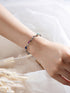 925 Silver Navratna Natural Gemstones Studded Handmade Minimal Delicate Charms Adjustable Bracelet