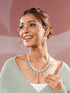 Zircon AD Studded Pearl & Mint Beads Beaded Designer Statement Jewellery Set