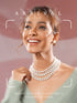 White Pearl Beaded Multi Layered Trendy Choker Necklace Jewellery Set