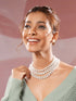 White Pearl Beaded Multi Layered Trendy Choker Necklace Jewellery Set