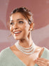 White Pearl Beaded Multi Layered Trendy Choker Necklace Jewellery Set