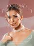 3 String Layered Pearl Beaded Statement Choker Necklace Jewellery Set