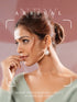 Silver Plated AD Studded Circular Pearl Drop Minimal Bali dangler Earrings