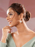 Silver Plated AD Studded Circular Pearl Drop Minimal Bali dangler Earrings
