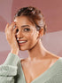 Rose Gold Polished White AD Studded Floral Minimal Solitaire Studds Earrings
