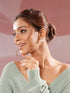 White Rhodium Plated AD Studded Minimal Bow Dailywear Studds Earrings