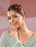 White Rhodium Plated AD Studded Minimal Bow Dailywear Studds Earrings