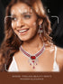 Silver Plated Ruby Red AD Studded Statement Royal Necklace Jewellery Set