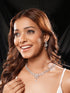 White Rhodium AD Studded Floral Design Statement Pendant Neckalce jewellery Set