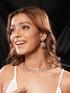 Rose Gold AD Studded Statement Designer With Classic Jhumka Earrings Necklace Jewellery Set