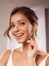 Gold Plated Uncut Mossanite Polki Statement Big Triangle Studds Earrings