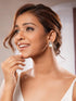 Gold Plated Real Kundan Moissanite Studded Minimal Western Studs Earrings