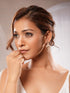 Gold Plated Uncut Polki Kundan Mossanite Studded Floral Dropdown Minimal earrings