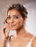 Gold Plated Uncut Polki Mossanite Kundan Studded Quirky Shaped Dropdown Earrings