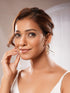 Gold Plated Uncut Polki Mossanite Kundan Studded Quirky Shaped Dropdown Earrings