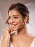 Gold Plated Uncut Polki Mossanite Kundan Studded Quirky Shaped Dropdown Earrings