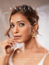 Gold Plated Zircon AD Studded Floral Bridal Matil Earchain Earrings