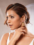 Gold Plated Zircon AD Studded Floral Bridal Matil Earchain Earrings