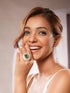 Gold Plated Green Emerald Kundan Studded Geometric Adjustable Cocktail Finger Ring