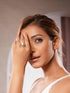 Gold Plated Incut Kundan Mossanite Studded Minimal Bridal Adjustable Handcrafted Finger Rings